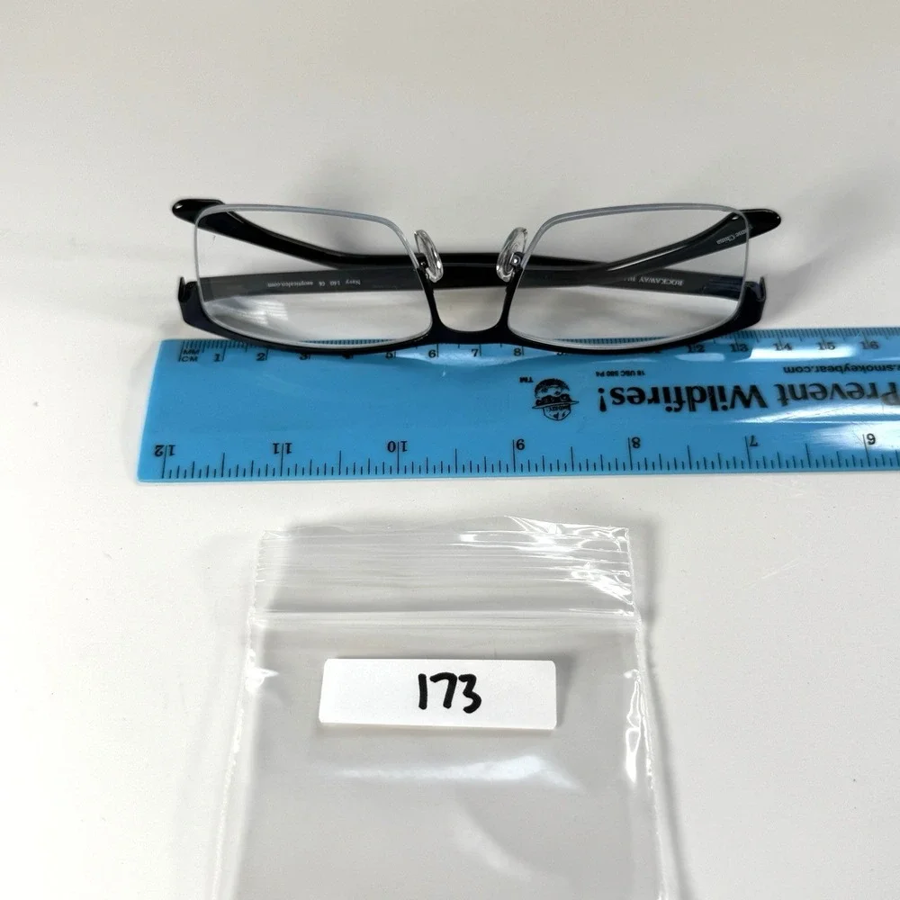Cruz Rockaway Blvd Eyeglasses Frame Only 54-17-140 Navy Mens Half Rim Metal‎
